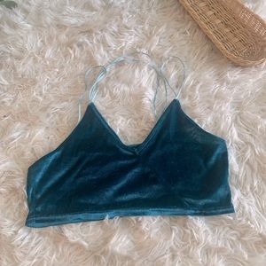 Shein teal crop stop